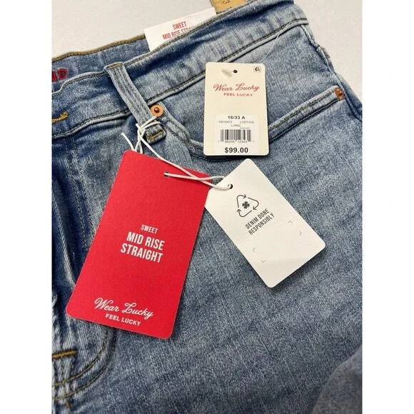 Lucky Brand Women's Sweet Mid Rise  Straight Leg Jeans Size 16 New With Tags - Picture 8 of 10